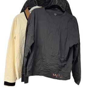 Meli Jay Basics Charcoal Long Sleeve Shirt Tan Bundle of 3